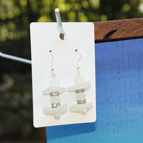 Hand Crafted Sea Glass Earings - Picture 3 of 3